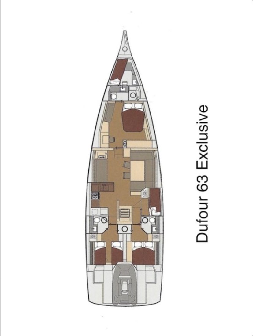 Dufour 63 Exclusive (4+1cab) Sketch