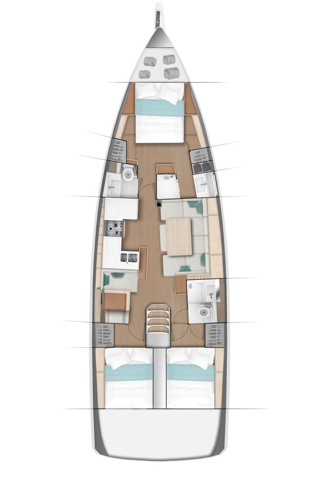 Sun Odyssey 490 (3cab) Sketch