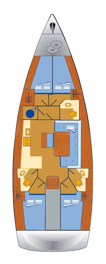 Bavaria Cruiser 46 (4 cab/3WC) Sketch
