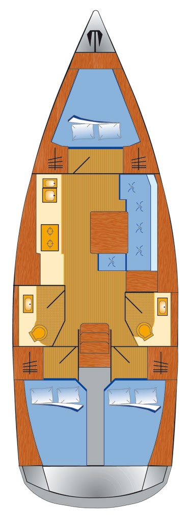Dufour 382 Grand Large (3 cab/2wc) Sketch