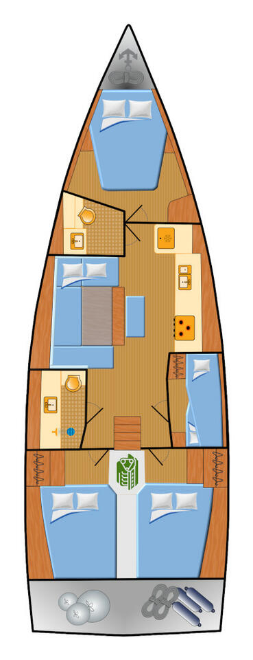 Dufour 430 Grand Large (4cab) Sketch