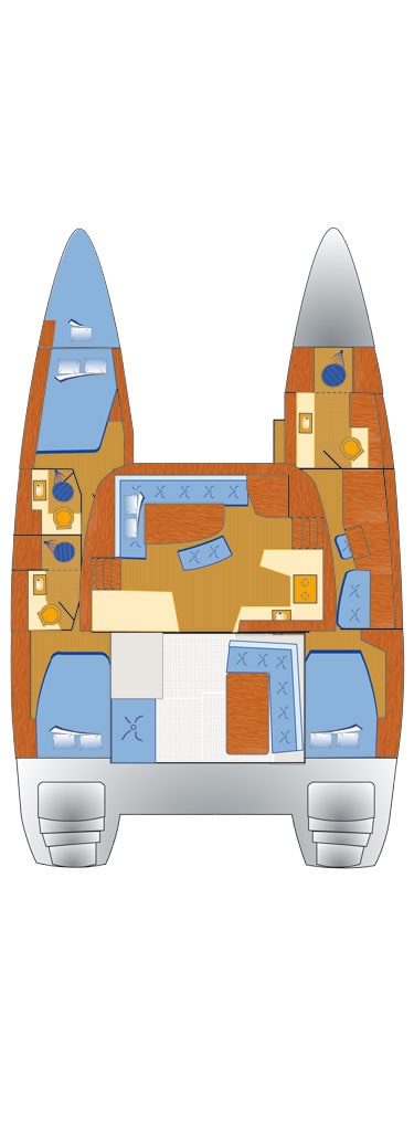 Lagoon 42 (3+1 cab) Owner Version Sketch