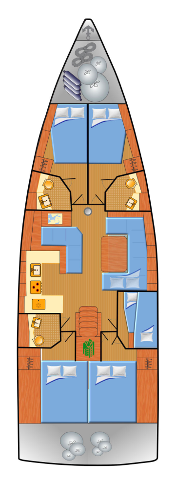 Oceanis 51.1 (5+1 cab, 3+1wc) Sketch