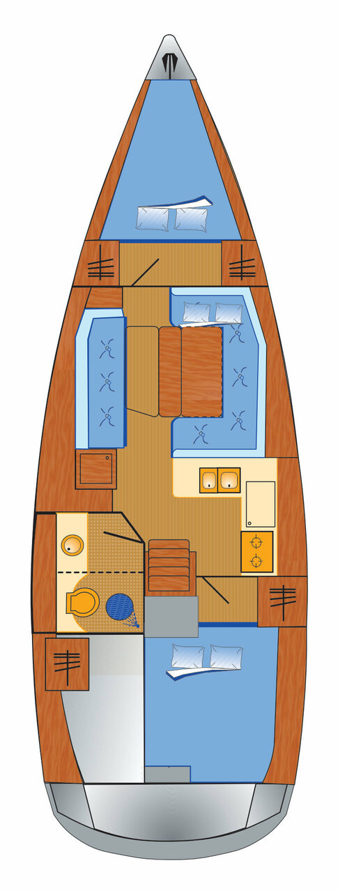 Sun Odyssey 389 (2 cab) Sketch