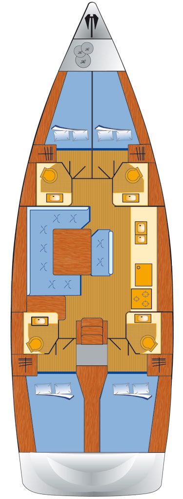 Sun Odyssey 479 (4cab/4wc) Sketch