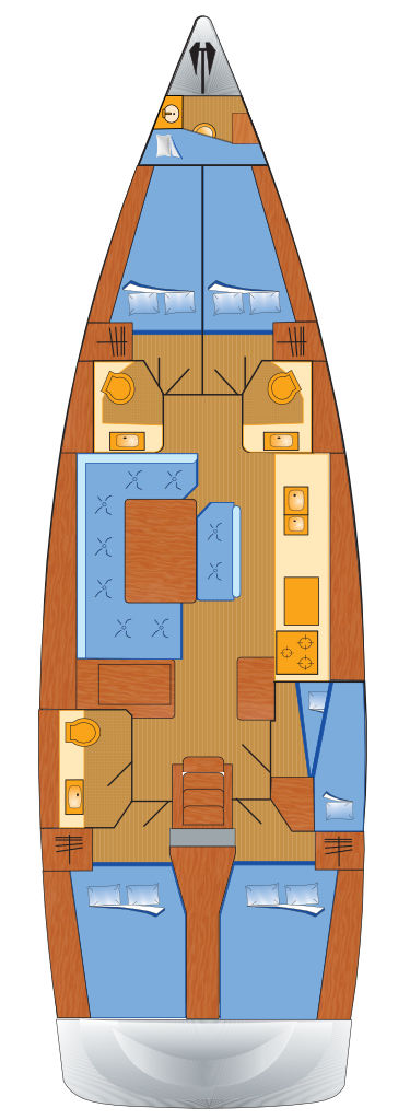 Sun Odyssey 519 (5+1cab/3wc) Sketch