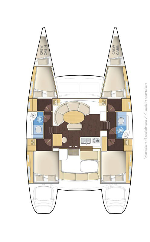 Lagoon 380 (4+2Cab/2WC) Sketch