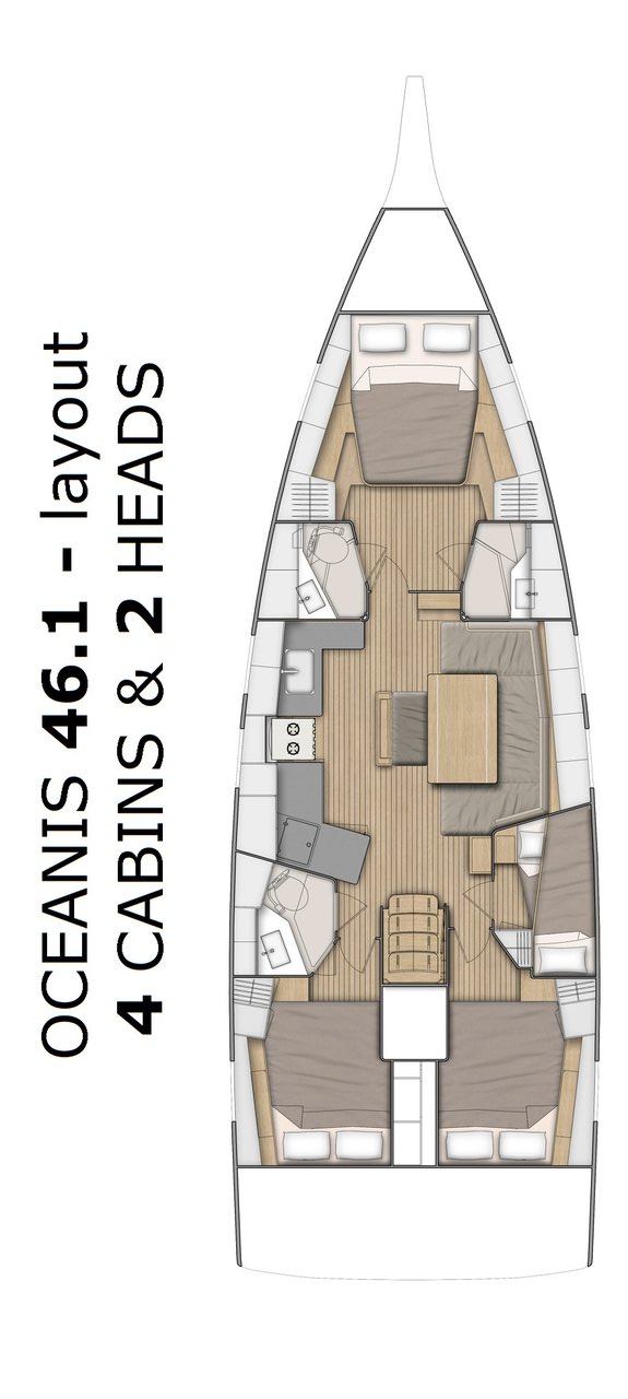 Oceanis 46.1 (4cab/4wc) Sketch