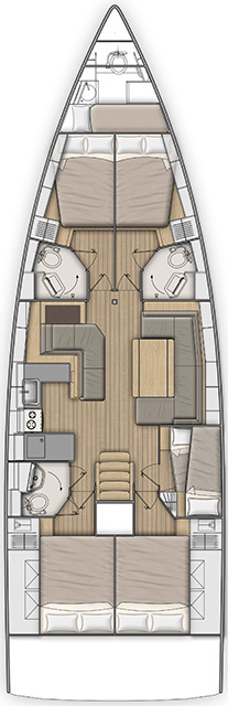 Oceanis 51.1 (5+1 cab, 3+1wc) Sketch