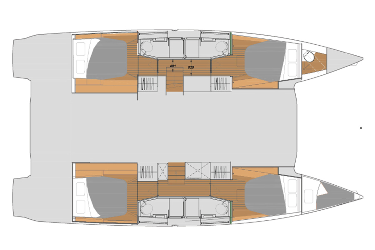 Fountaine Pajot Elba 45 - 4 + 2 cab. Sketch