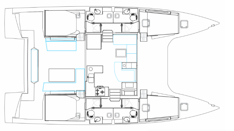 Nautitech 47 Power (4+2cab) Sketch