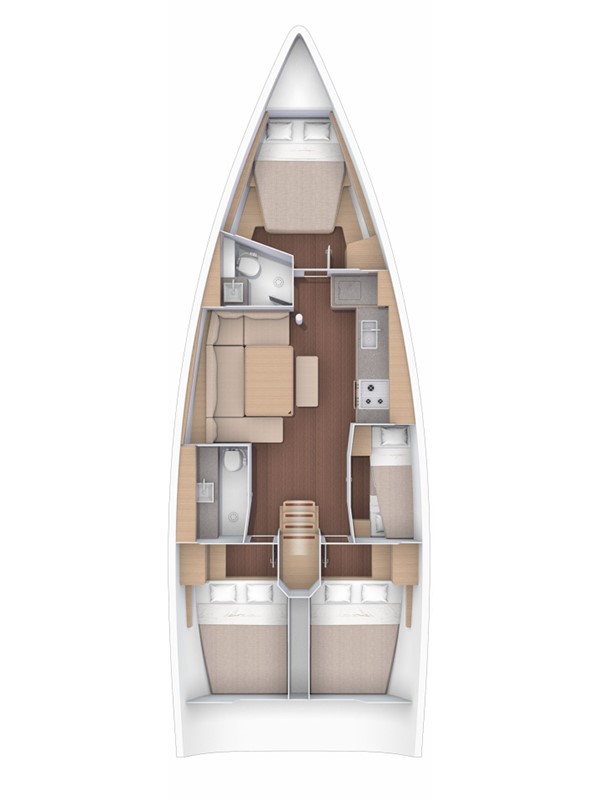 Dufour 430 Grand Large (4cab) Sketch