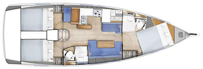 Sun Odyssey 410 (3cab) Sketch