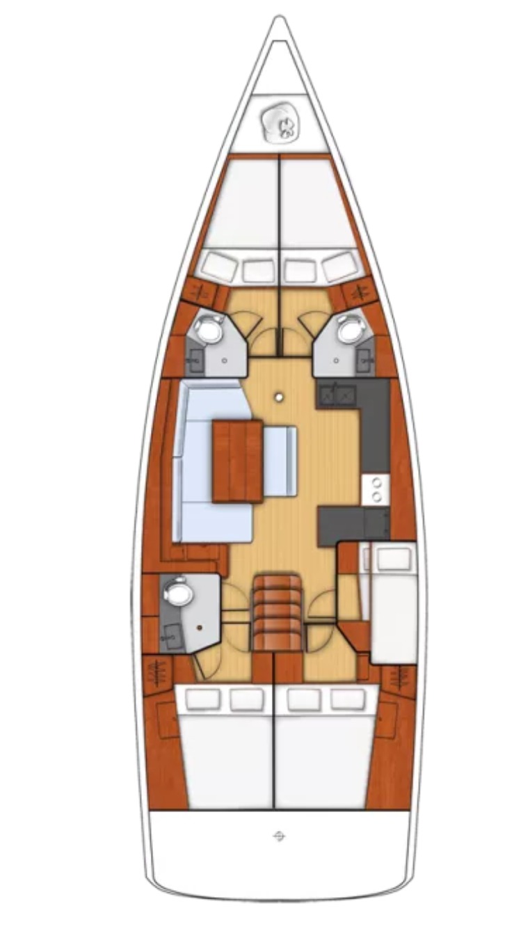Oceanis 48 - 5Cab Sketch