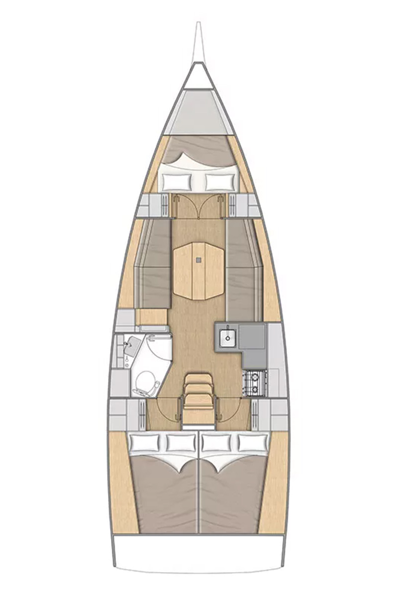 Oceanis 34.1 - 3 cab. Sketch