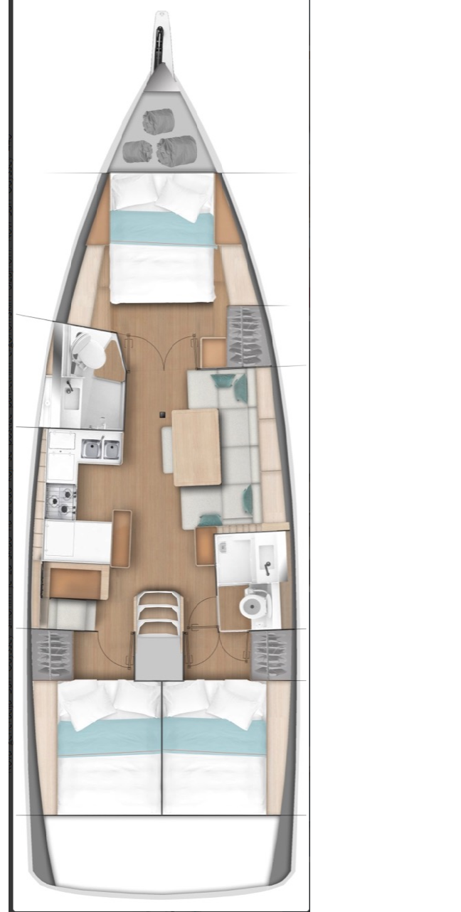 Sun Odyssey 440 (3 cab) Sketch