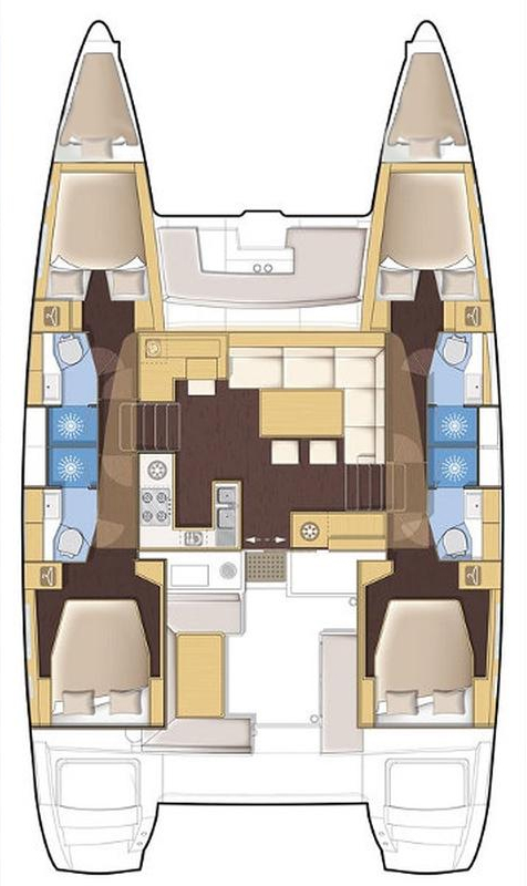 Lagoon 450 S (4+2Cab/4wc) Sketch