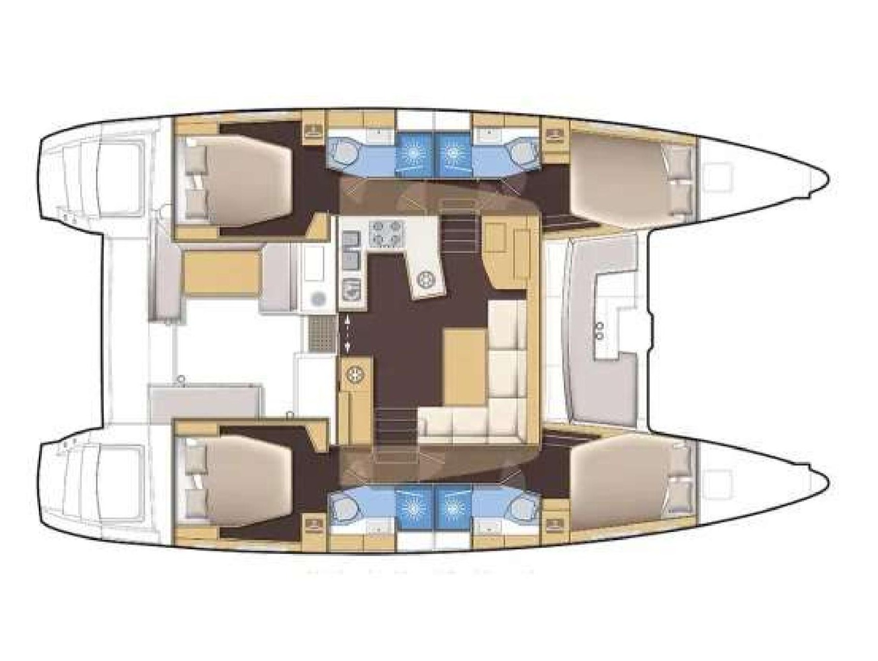 Lagoon 450 F (4+1cab) Sketch