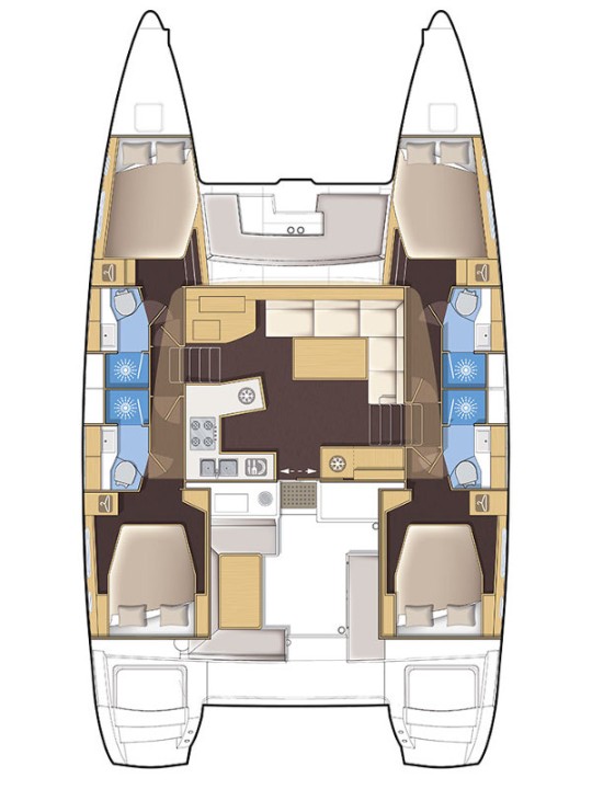 Lagoon 450 F (4+2cab) Sketch