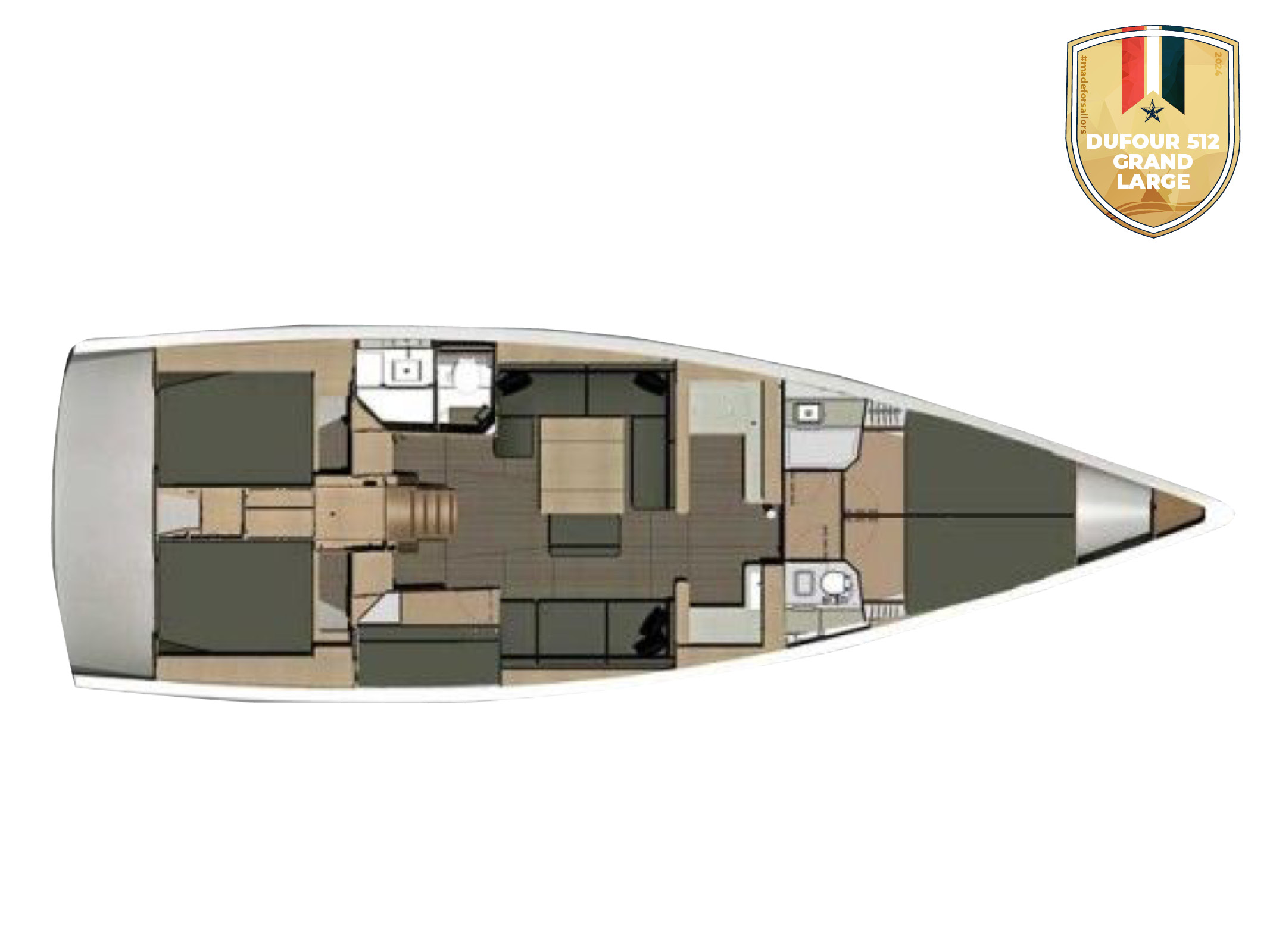 Dufour 512 Grand Large (5 cab) Sketch