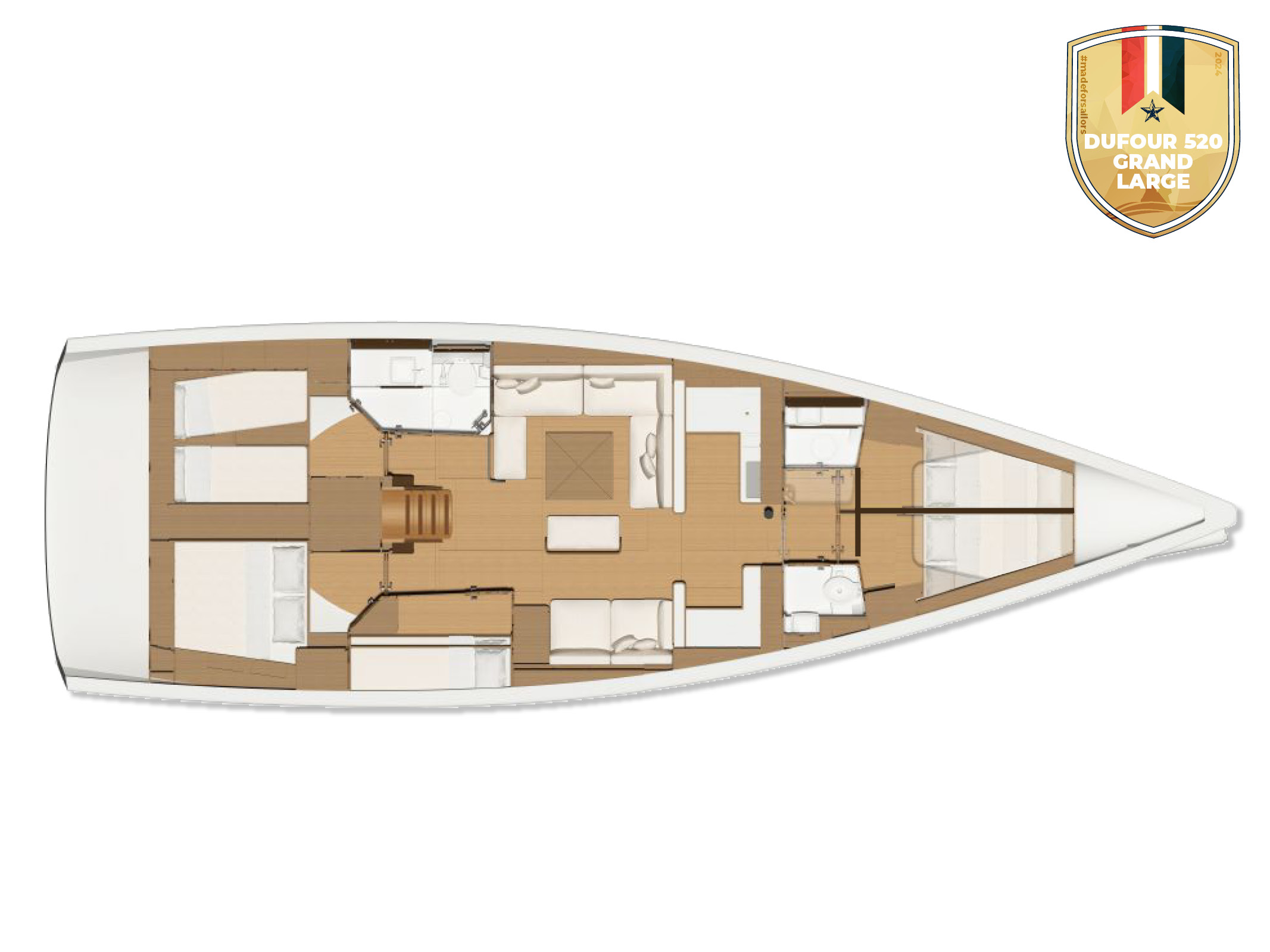 Dufour 520 Grand Large Sketch