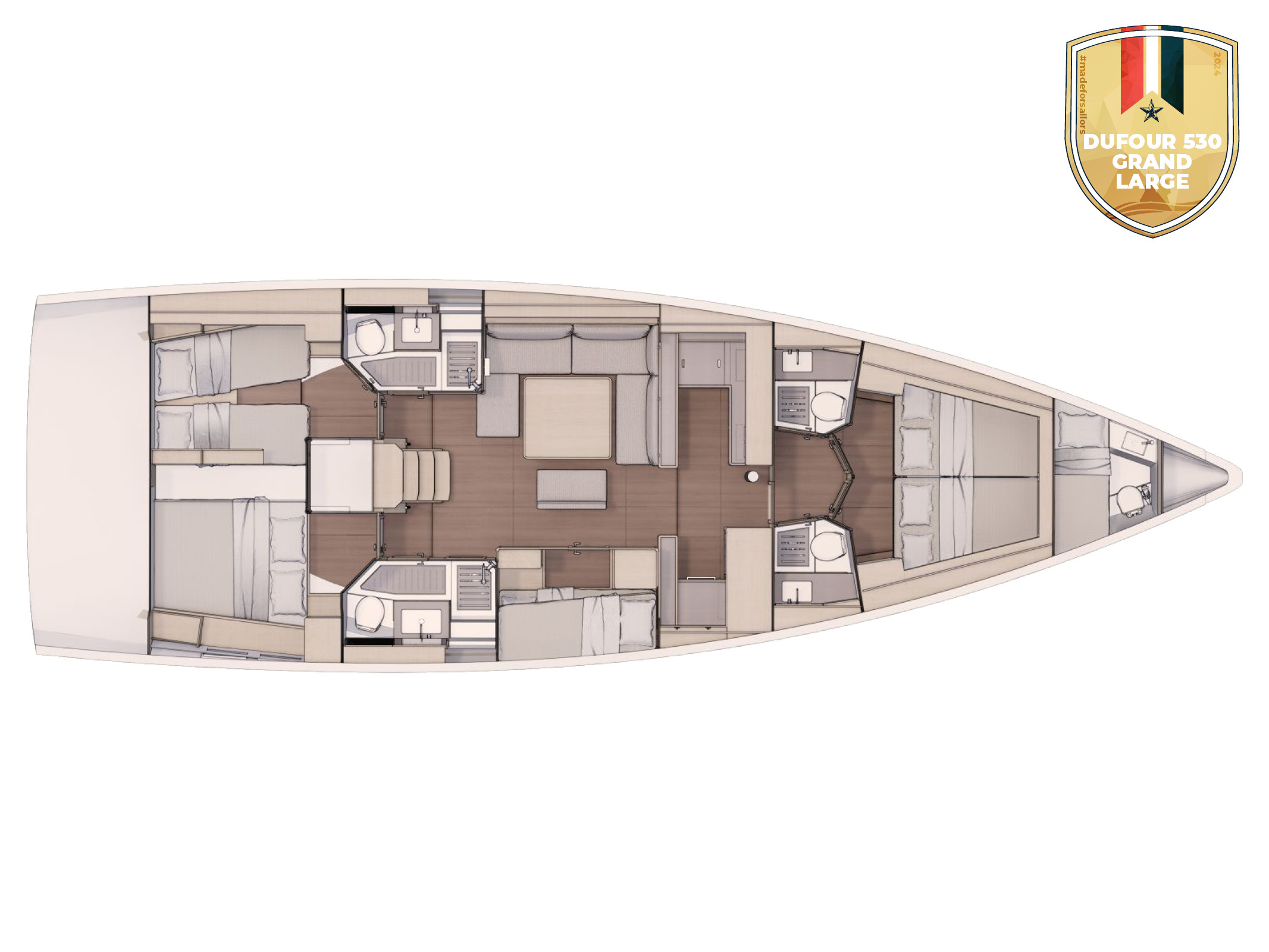 Dufour 530 - 5 + 1 cab. Sketch