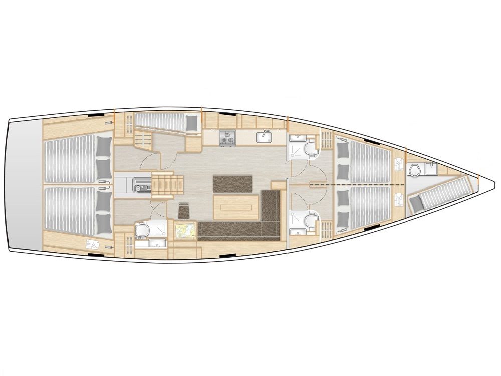 Hanse 508 (5+1cab/3wc) Sketch