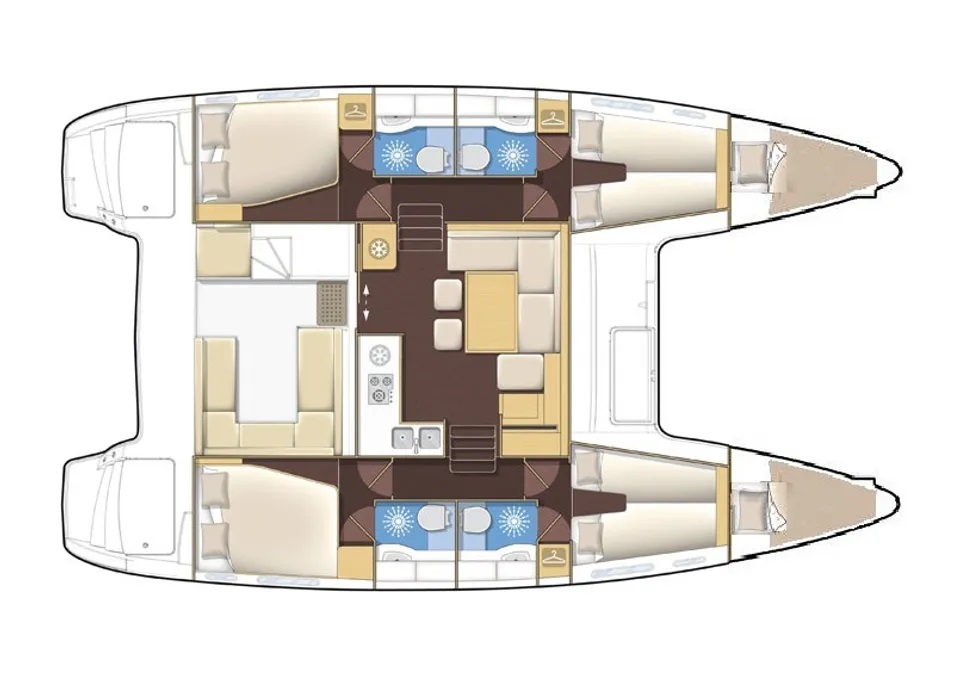 Lagoon 400 S2 (4+2cab/4wc) Sketch