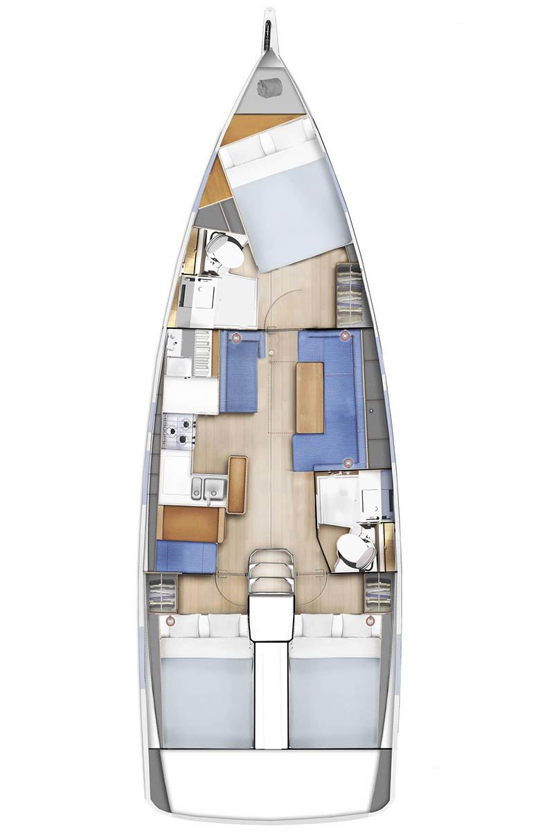 Sun Odyssey 410 (3cab) Sketch