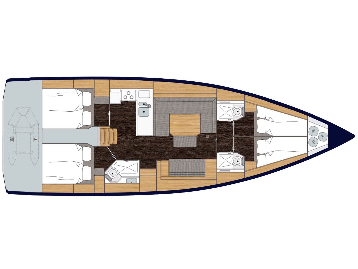 Bavaria C45 (4cab/3wc) Sketch