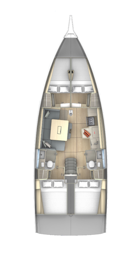 Dufour 41 - 4 cab. Sketch