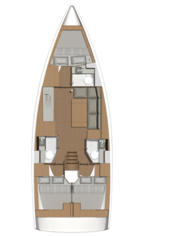 Dufour 390 Grand Large (3cab/2WC) Sketch