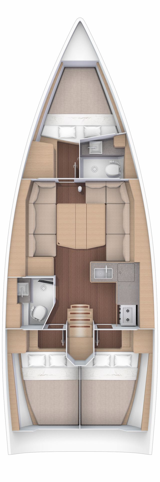Dufour 390 Grand Large (3cab/2WC) Sketch