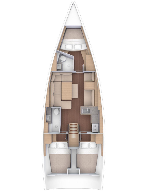 Dufour 412 Grand Large (3cab/2wc) Sketch