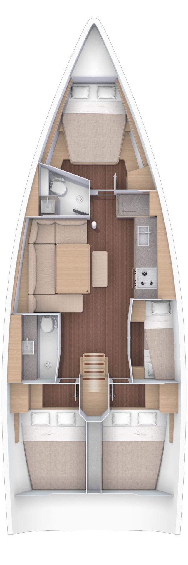 Dufour 430 Grand Large (4cab) Sketch
