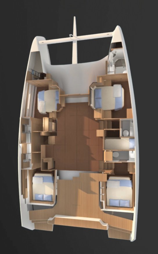 Dufour 48 Catamaran (5+1 cab) Sketch