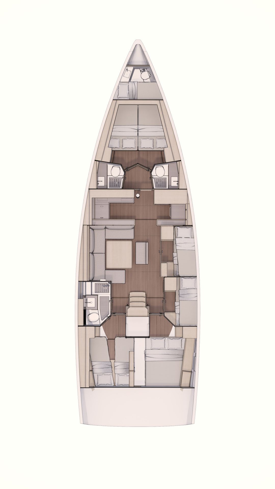 Dufour 530 Cab 6+1 Sketch