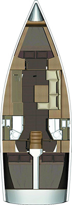 Dufour 382 Grand Large (3 cab/2wc) Sketch