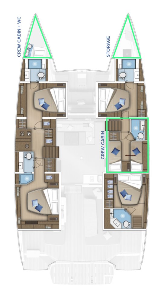 Lagoon 55 (4 cabins) Sketch