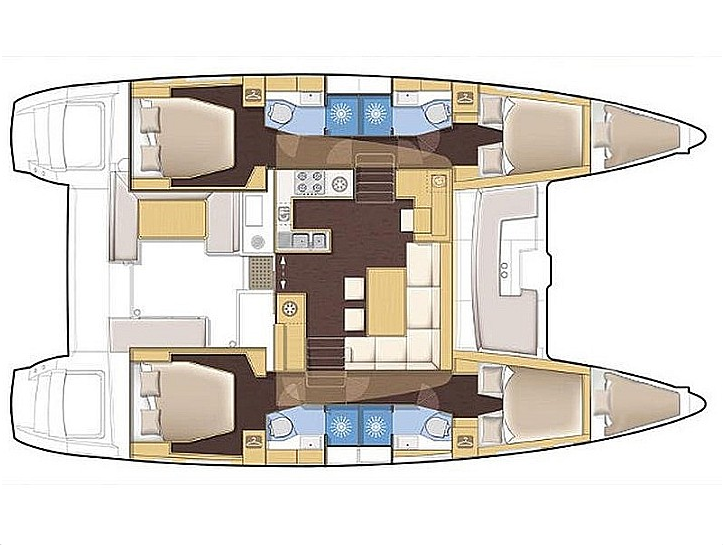 Lagoon 450 F (4+2cab) Sketch