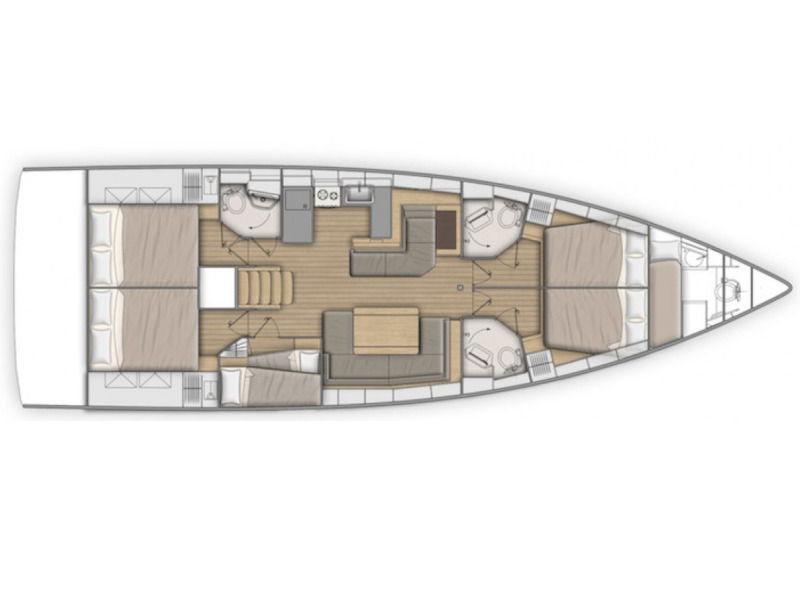 Oceanis 51.1 (5+1 cab, 3+1wc) Sketch