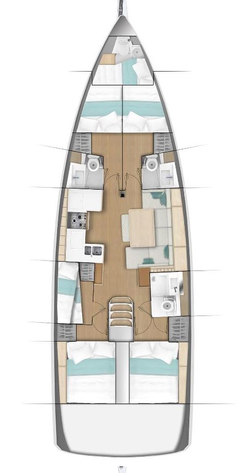 Sun Odyssey 490 (5+1cab/3+1wc) Sketch