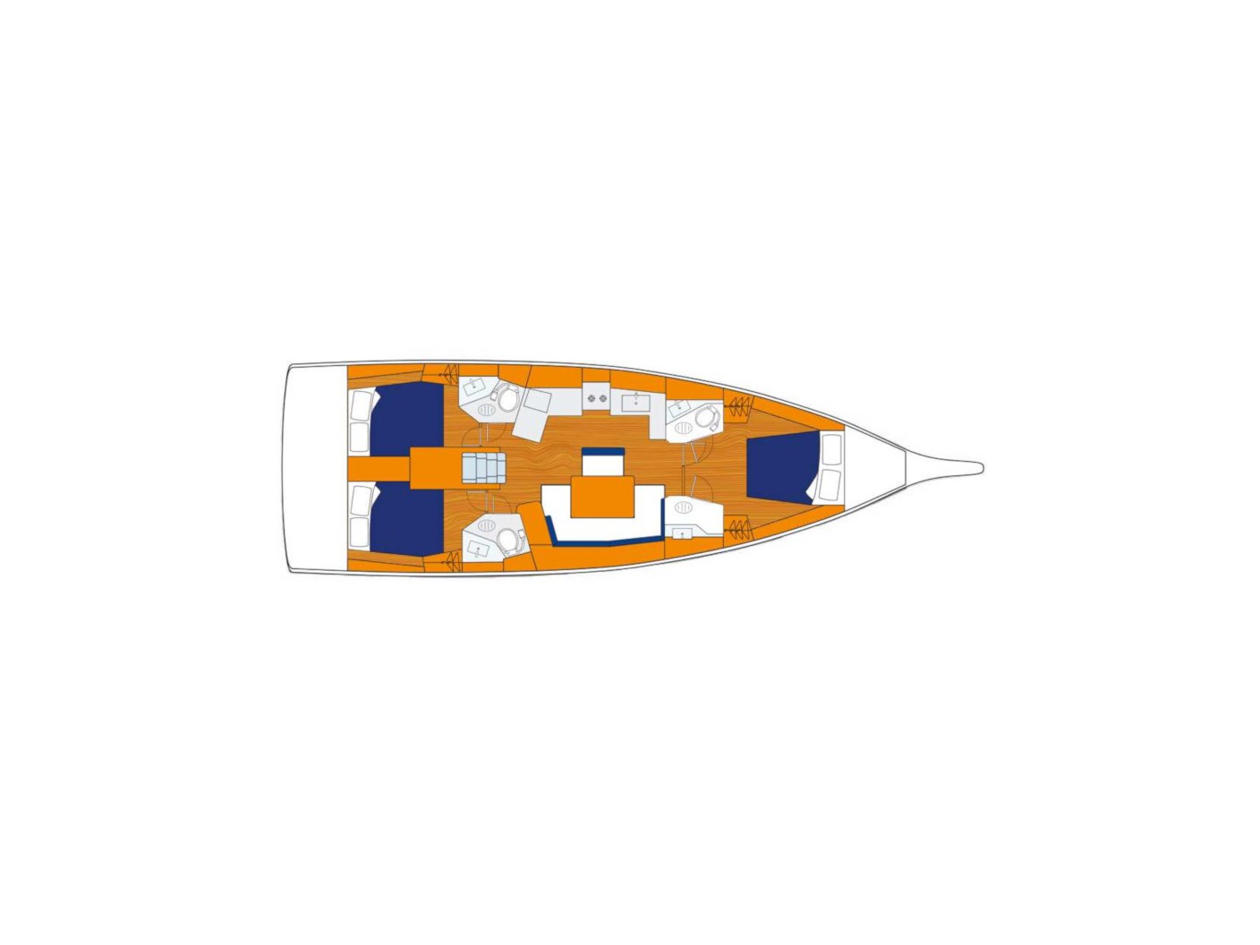Sunsail 46 (3cab/3wc) Sketch