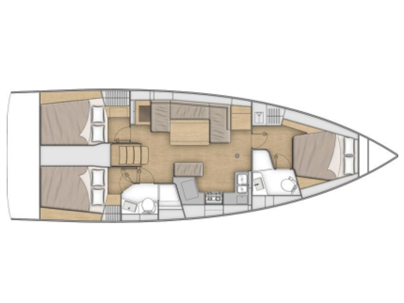 Oceanis 40.1 - 3 cab. Sketch