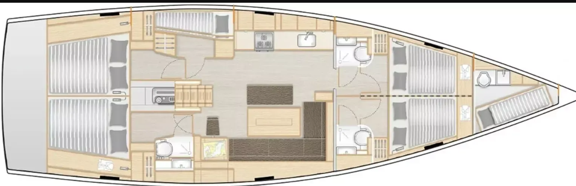 Hanse 508 (4+1cab/3wc) Sketch