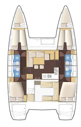 Lagoon 400 S2 (4+1cab/4wc) Sketch