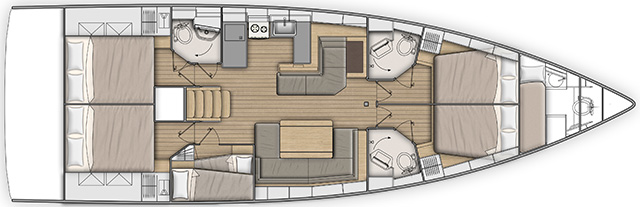Oceanis 51.1 (5+1 cab, 3+1wc) Sketch