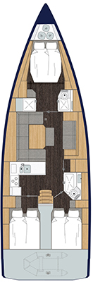 Bavaria C45 Style - 3 cab. Sketch