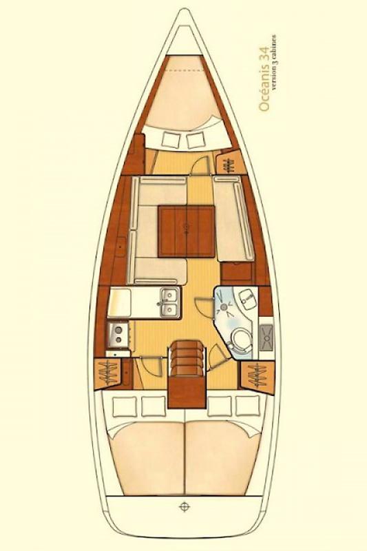 Oceanis 34 (3 cab) Sketch