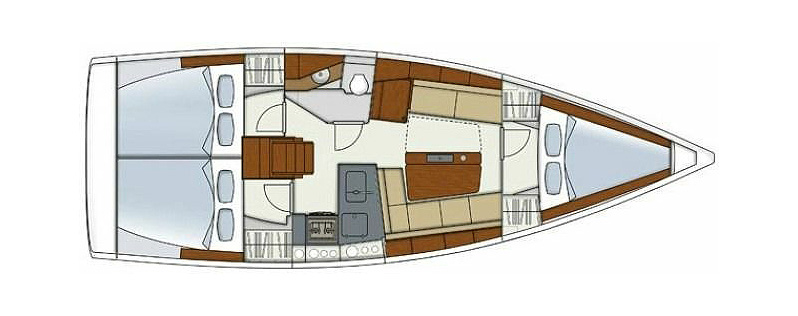 Hanse 345 (3 cab) Sketch